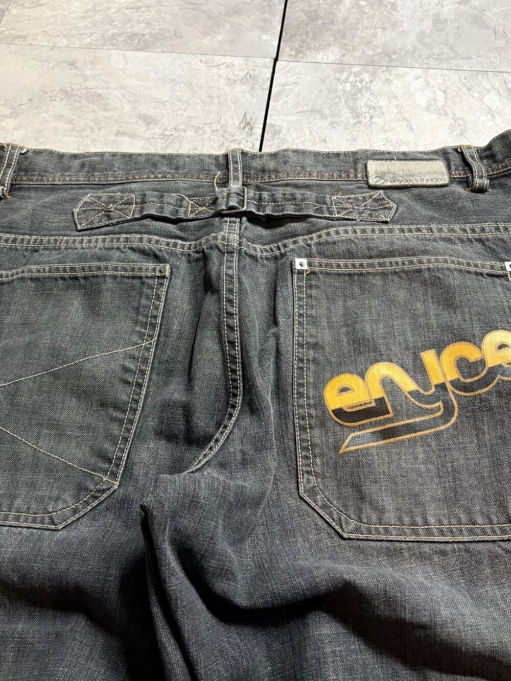 Enyce Baggy Jeans 40x32 Faded Charcoal Gray